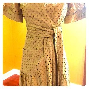 Size 10 Diane von Furstenberg Eyelet Wrap Dress